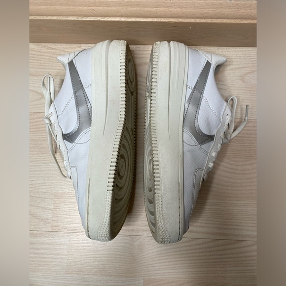 Nike Air Force 1 PLT.AF.ORM Summit White Metalic Silver Women's Shoes Size 10 - Picture 5 of 15